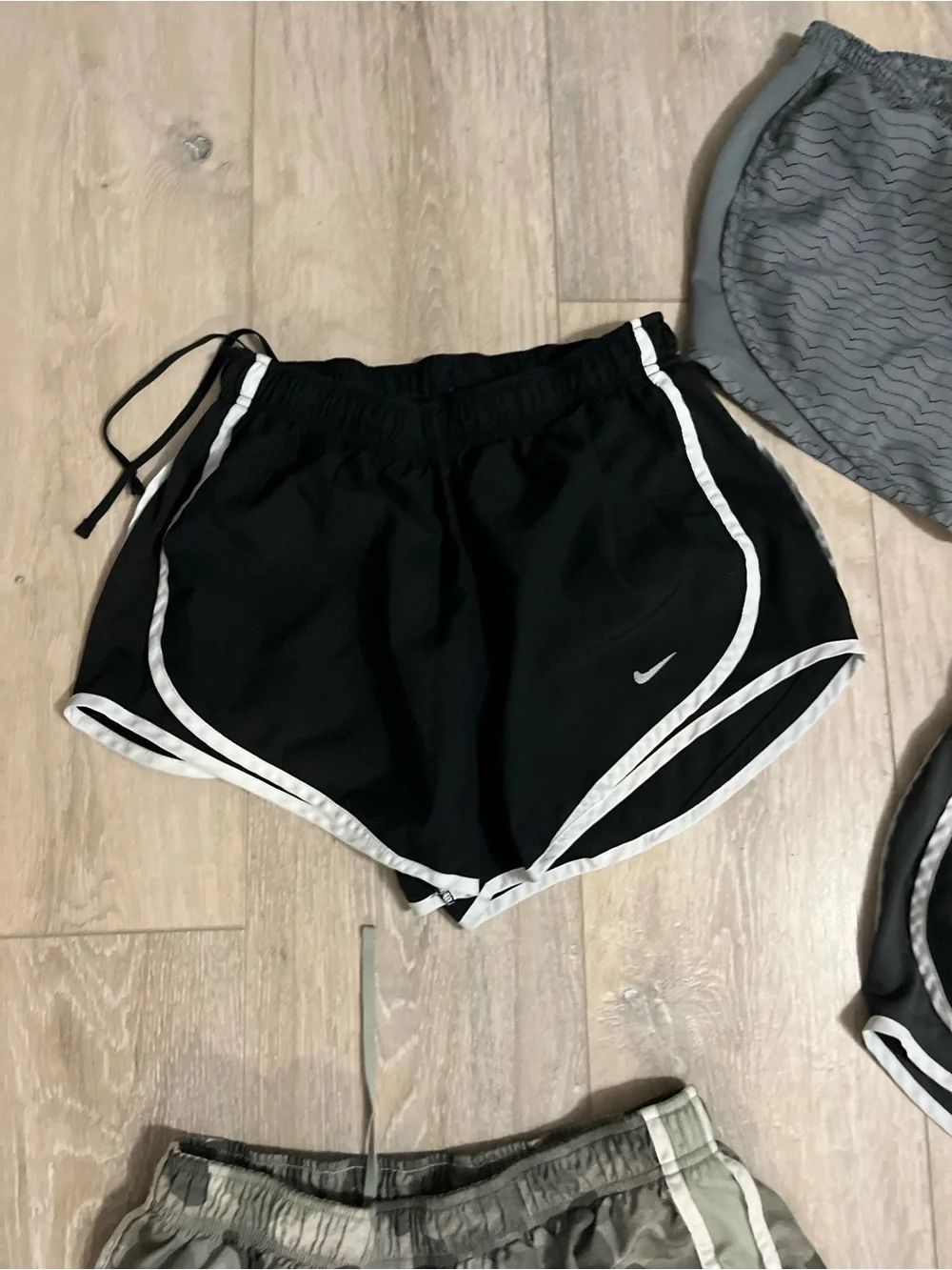 Lot of 7 medium Nike Women's Black and Gray Running Shorts